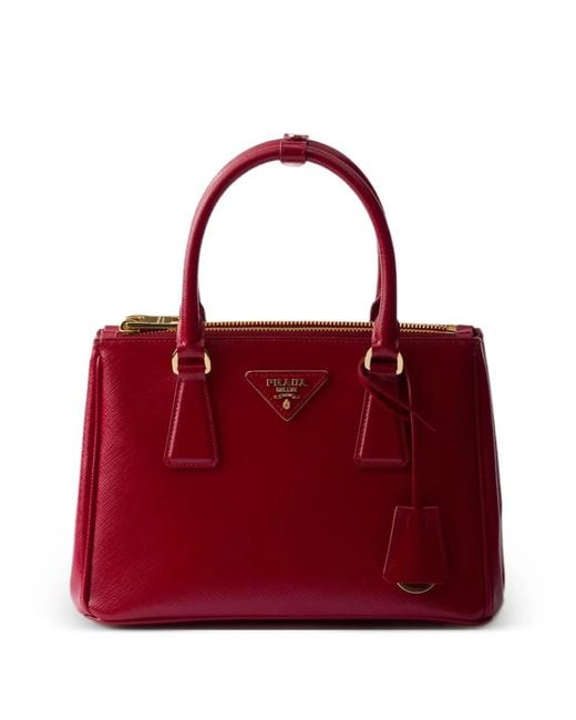 Prada Red Galleria Small Patent Saffiano Leather Bag