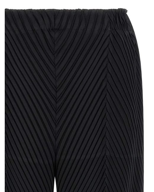 Issey Miyake シェブロンプリーツ パンツ Black