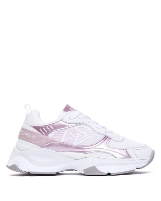 Stuart Weitzman White Panelled Sneakers
