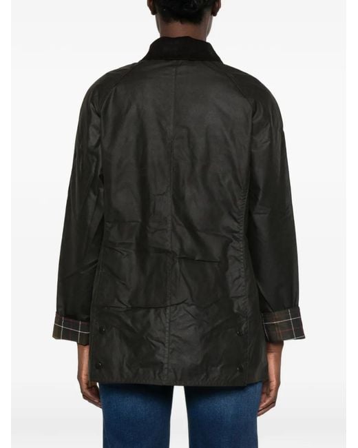 Barbour Black Waxed-Cotton Coat