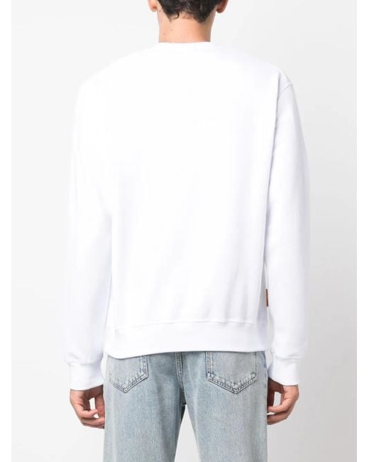 DSquared² White Logo-Print Cotton Sweatshirt for men