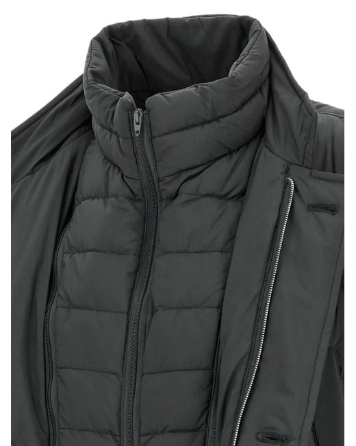 Herno Gray Quilted Down Coat for men