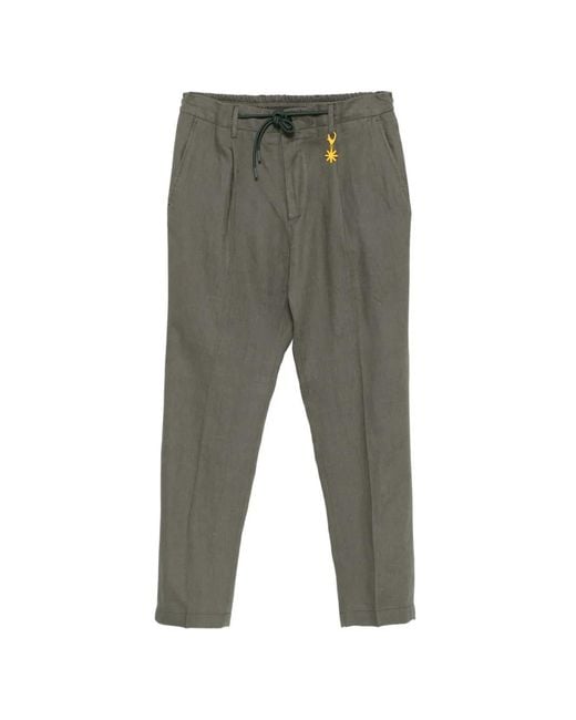 Manuel Ritz Gray Drawstring Trousers for men