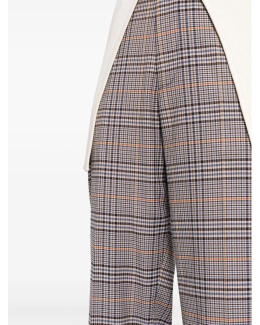 Dondup Gray Micaela Checked Tapered Trousers