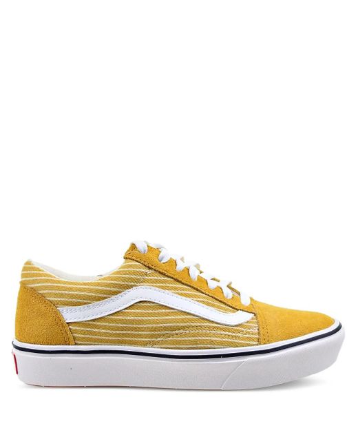メンズ Vans Comfycush Old Skool ストライプ スニーカー Yellow