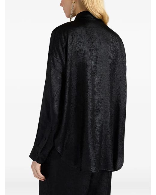 Momoní Black Bilancia Bis Ruffled Shirt
