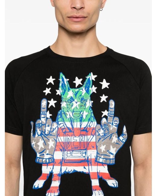 PDF Black Graphic-Print T-Shirt for men