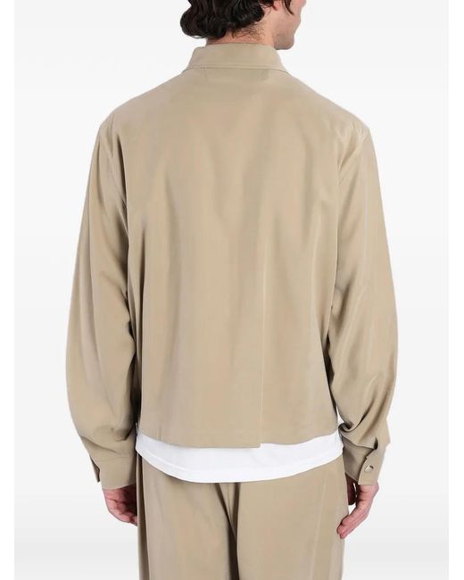Grifoni Natural Zip-Up Collared Jacket for men