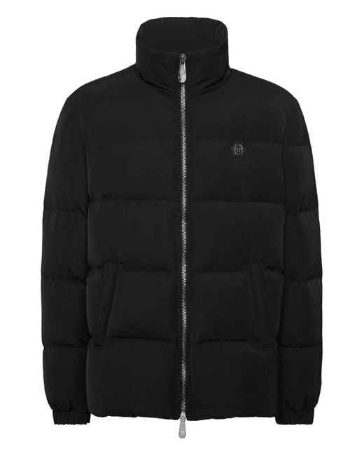 Philipp Plein Black Nylon Puffer Jacket Late Checkout for men