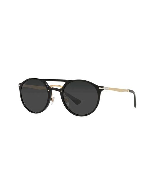 Persol Black Tinted Round-Frame Sunglasses