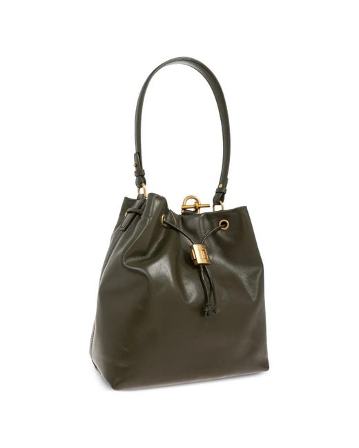Balmain Green Leather Backpack