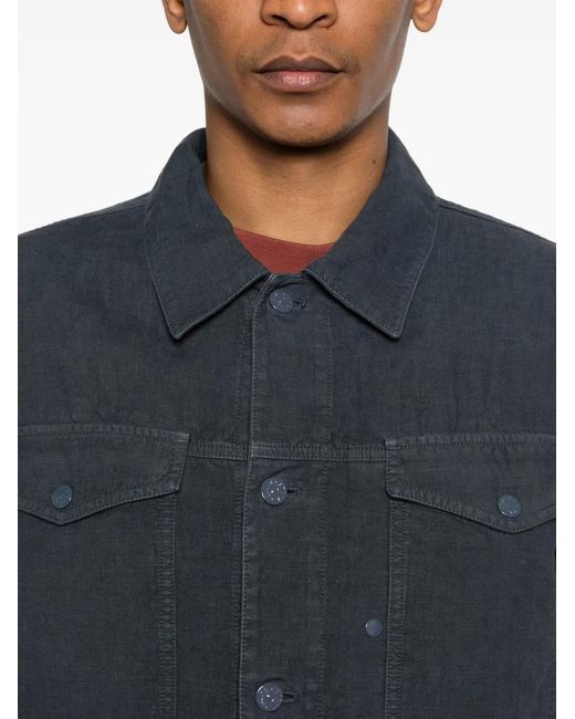 Stone Island Blue Buttoned Flap-Pocket Jacket for men