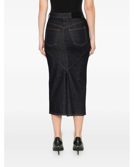 Givenchy Black Seam Midi Skirt