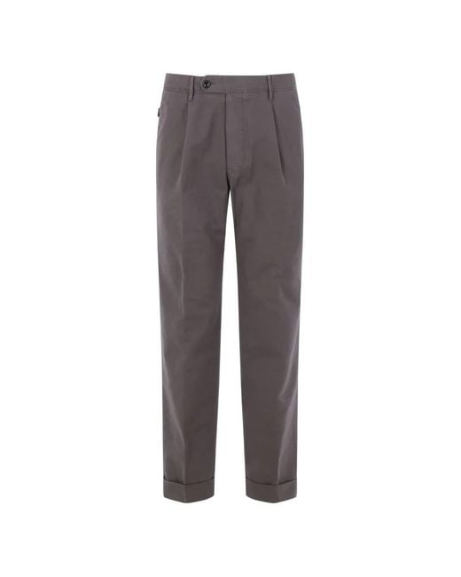Incotex Gray Pleated Trousers for men
