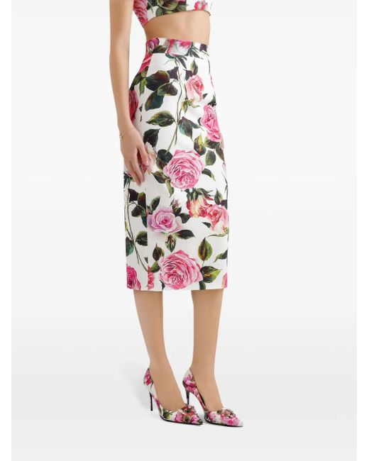 Dolce & Gabbana フローラル スカート White