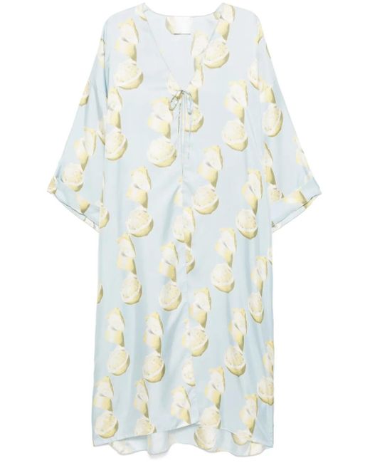Givenchy Blue Kaftan Mit Zitronen-Print