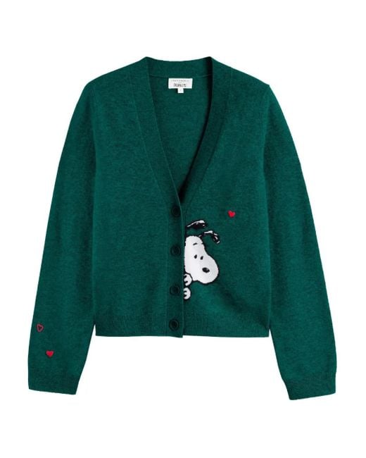 Chinti & Parker X Peanuts Vest Met Snoopy-Patroon in het Green