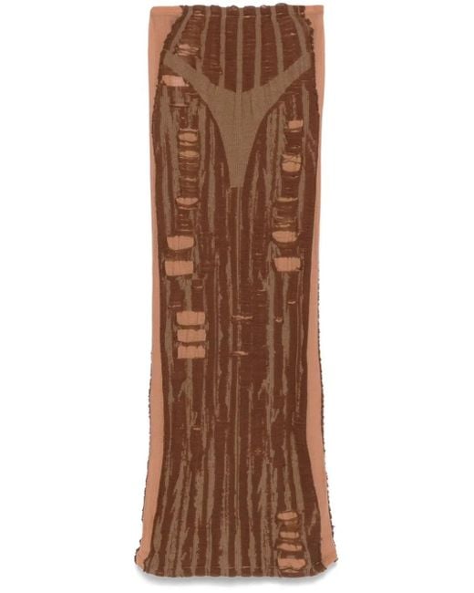 DIESEL Brown M-Calina Midi Skirt