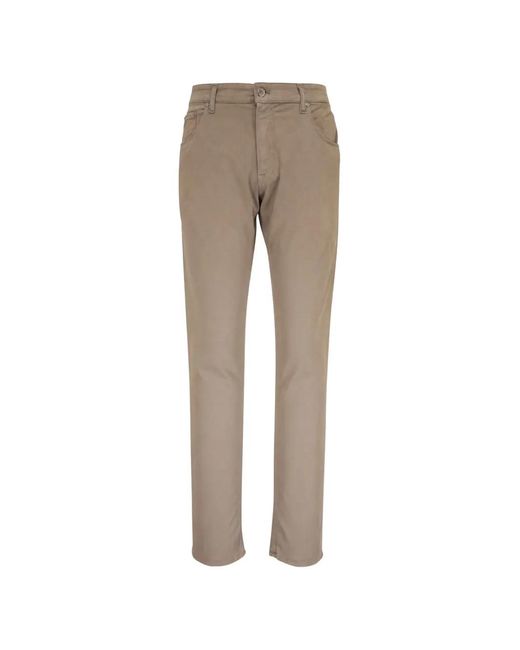 PT Torino Natural Logo-Patch Straight-Leg Trousers for men
