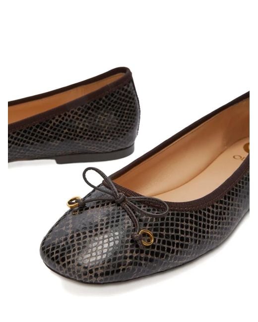 Odissi White Lou Python-Print Leather Ballet Flats