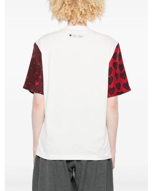 Lanvin Red Heart-Print Short-Sleeve T-Shirt