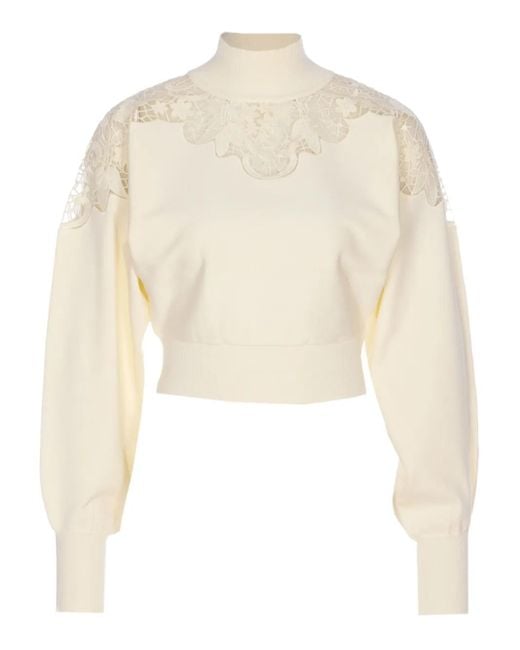 Maglione A Collo Alto di Twinset in White