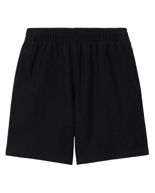 Pantalones cortos con aplique del logo Burberry de hombre de color Black