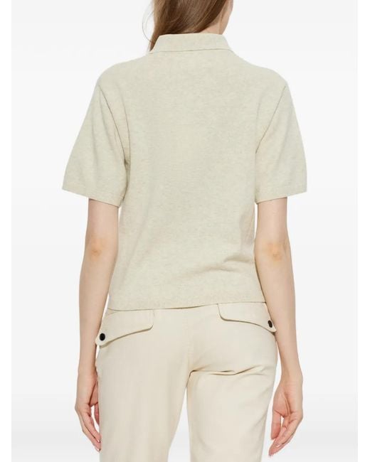 Isabel Marant White Althea Logo-Embroidered Polo Top