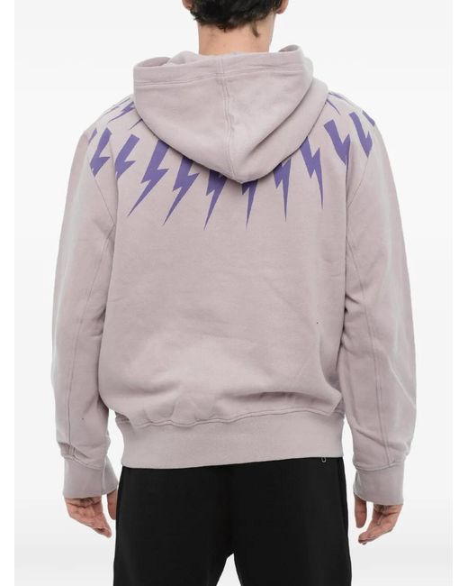 Neil Barrett Gray Fairisle Thunderbolt Hoodie for men