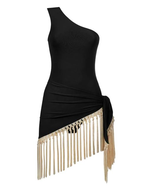 Maillot De Bain Frangé Yacare À Une Épaule ‎Taller Marmo en coloris Black