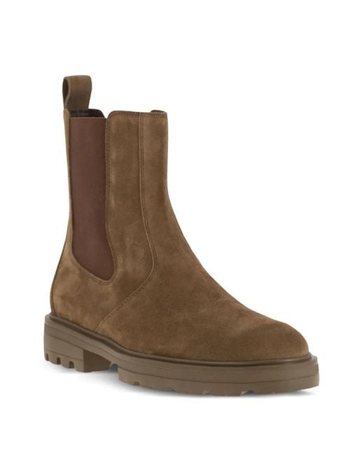 Hogan Brown H673 Chelsea Ankle Boots for men
