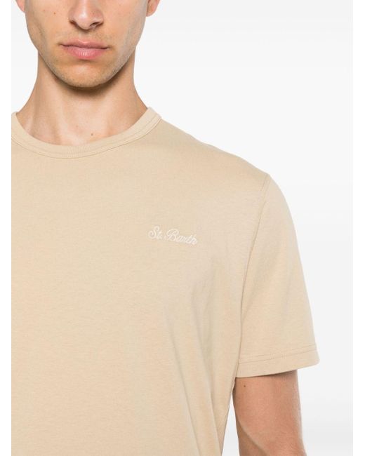 T-shirt en coton à logo brodé Mc2 Saint Barth pour homme en coloris Natural