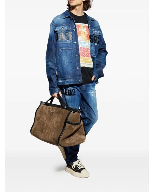 DSquared² Blue Denim Jacket With Logo for men