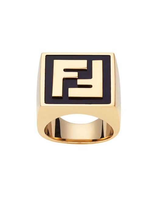 Anillo con motivo FF Fendi de hombre | Lyst