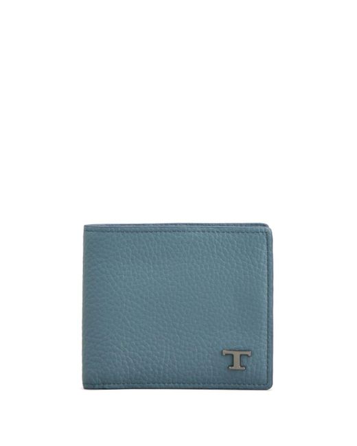 Tod's Blue Logo-plaque Bi-fold Leather Wallet for men