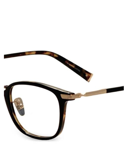 John Varvatos White Tortoiseshell-Effect Square-Frame Glasses for men