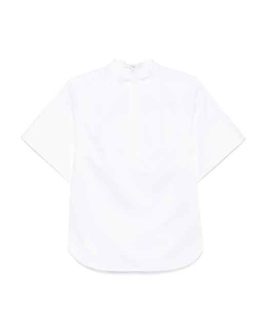 Tibi White Popeline-Bluse mit Raglanärmeln