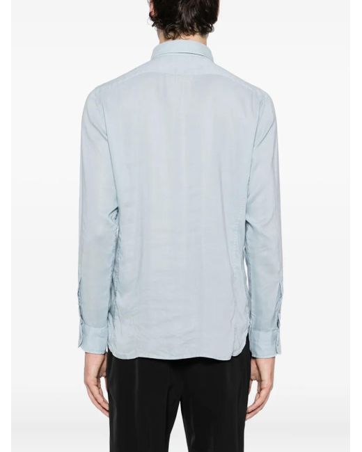 Tom Ford Getailleerd Overhemd in het Blue voor heren