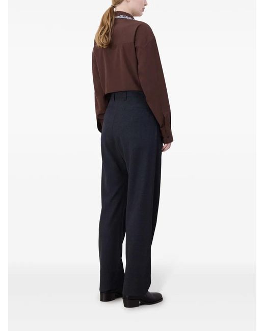 Lemaire Blue Pleated Tailored Trousers