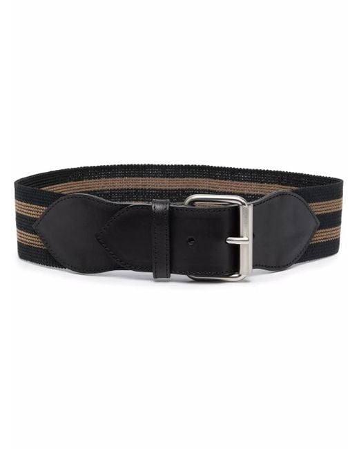 Philosophy Di Lorenzo Serafini Black Striped Buckled Belt