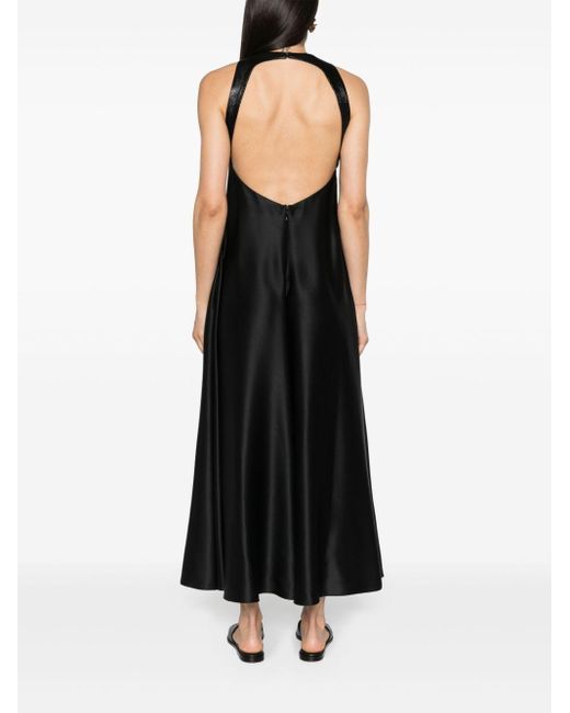 Giorgio Armani Midi-jurk Met Open Rug in het Black