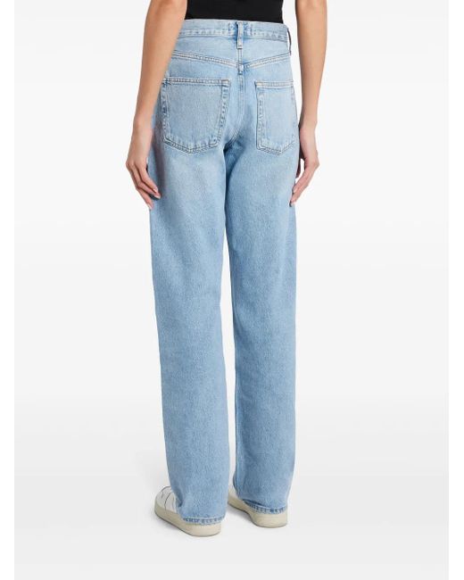 Agolde Blue High-Rise Straight-Leg Jeans