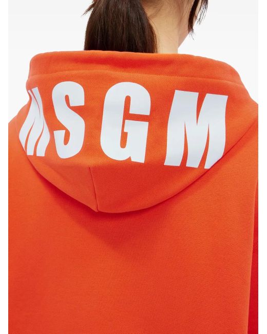 Sudadera con capucha y logo MSGM de color Orange
