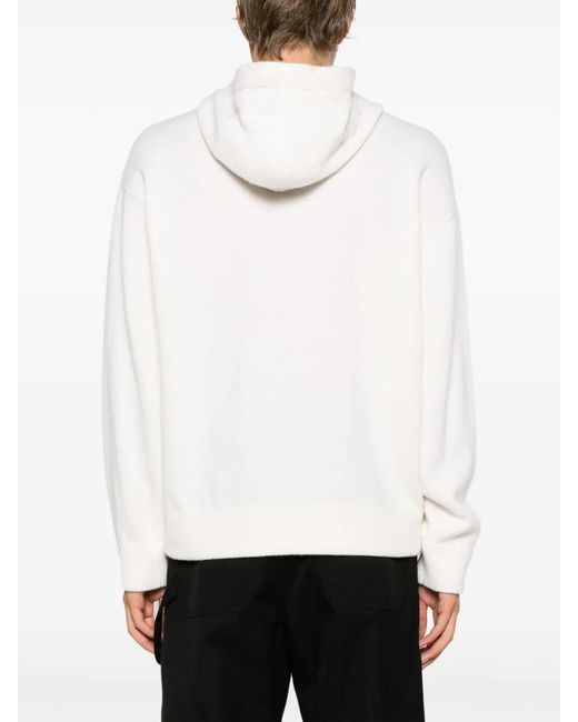 Roberto Collina White Long-Sleeve Jersey Hoodie for men