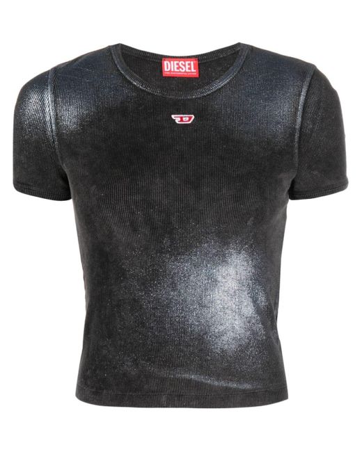 DIESEL T-ele-n1 Glitter-detailing T-shirt ブラック | Lyst