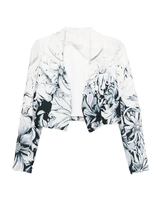 Saiid Kobeisy White Printed Crepe Jacket