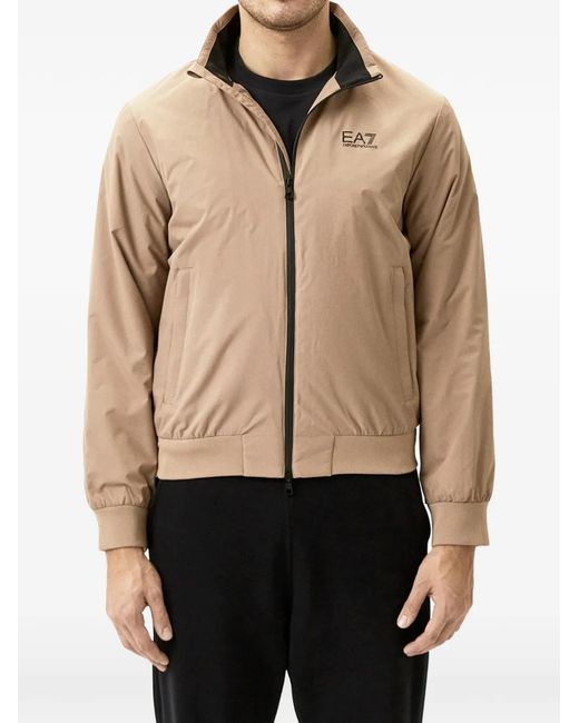 EA7 Jack Met Logodetail En Rits in het Natural voor heren