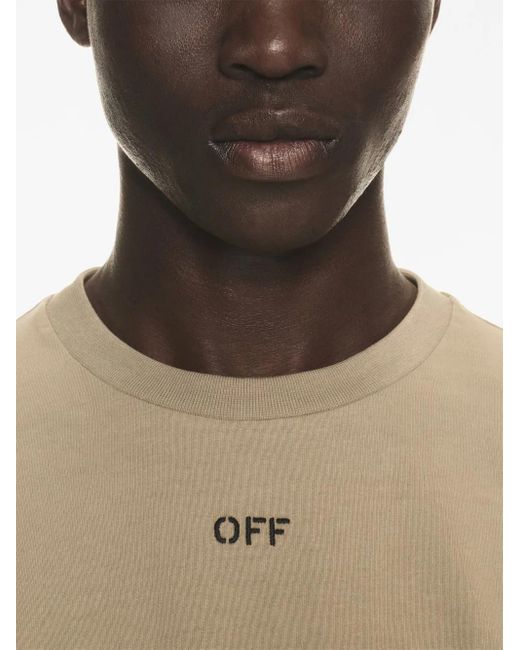 Off-White c/o Virgil Abloh Natural Logo Cotton T-Shirt for men