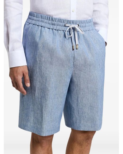 Peserico Blue Drawstring Elasticated Shorts for men