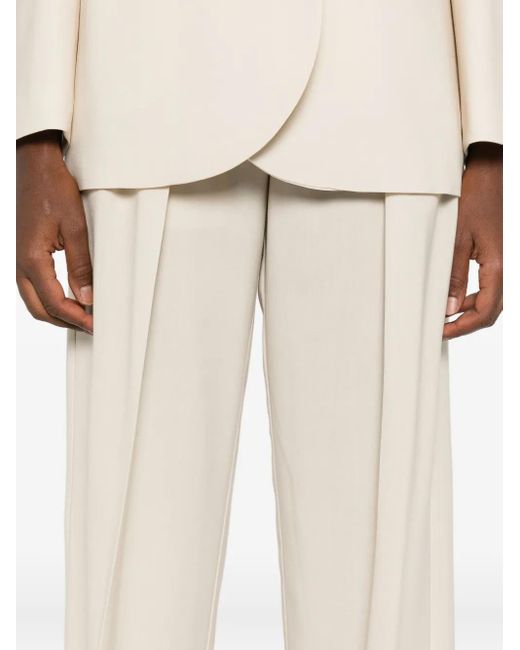Forte_forte White Pleated Wide-Leg Trousers